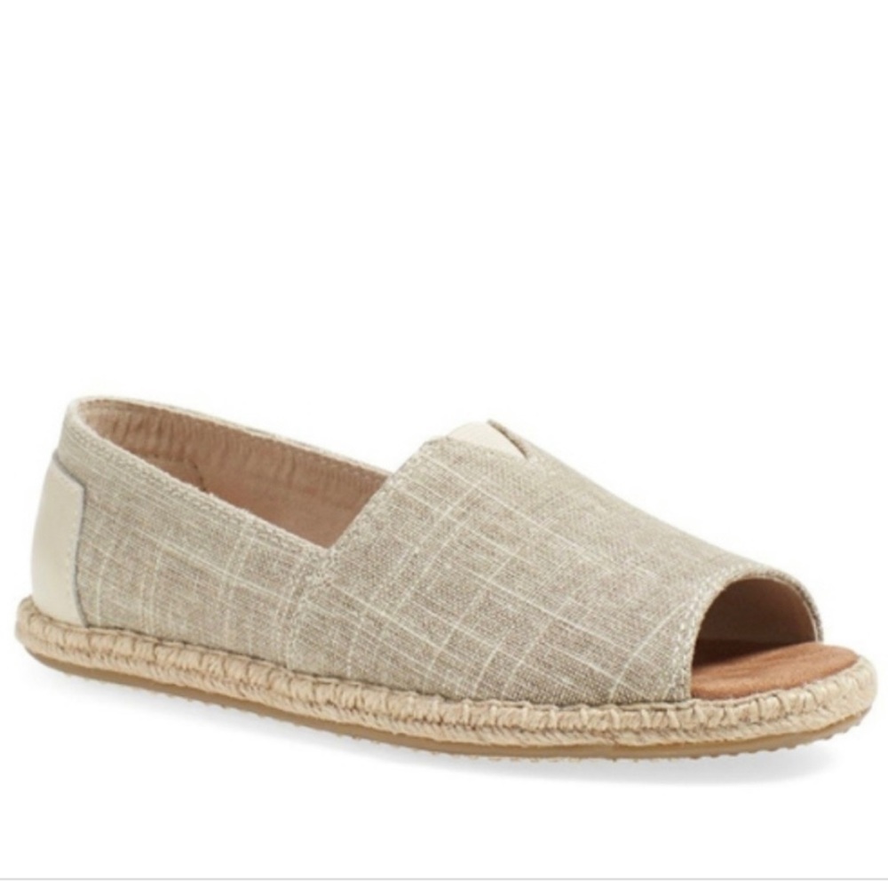 TOMS Alpargata Open Toe Slip-On Flat Espadrille Size